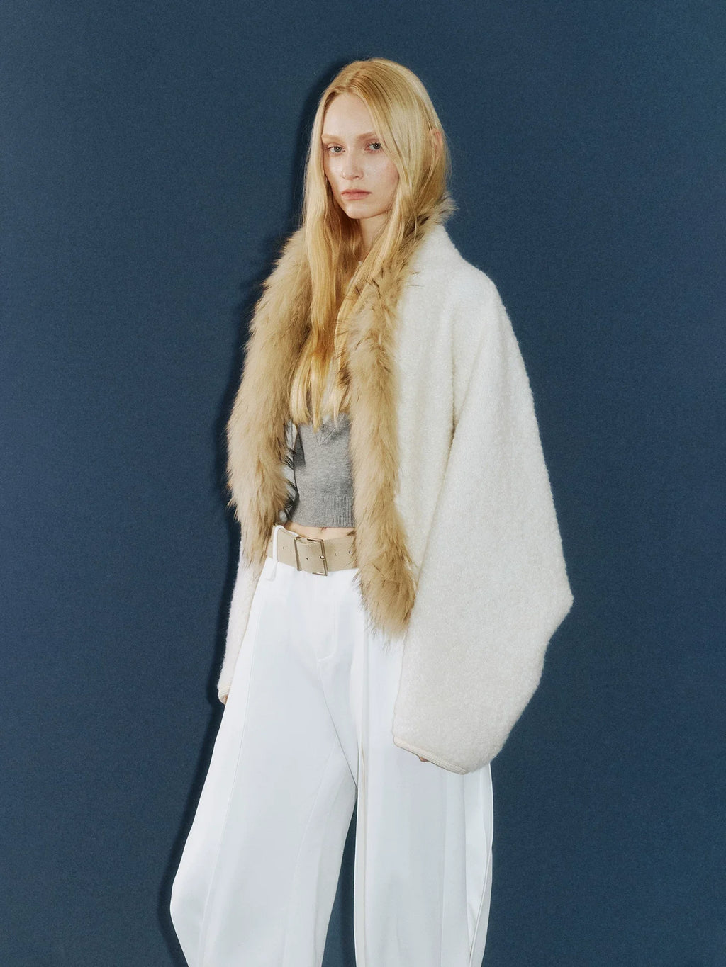 Cxqdy | Women’s Bat-Sleeve Woolen Loose-Fit Retro Cardigan Coat