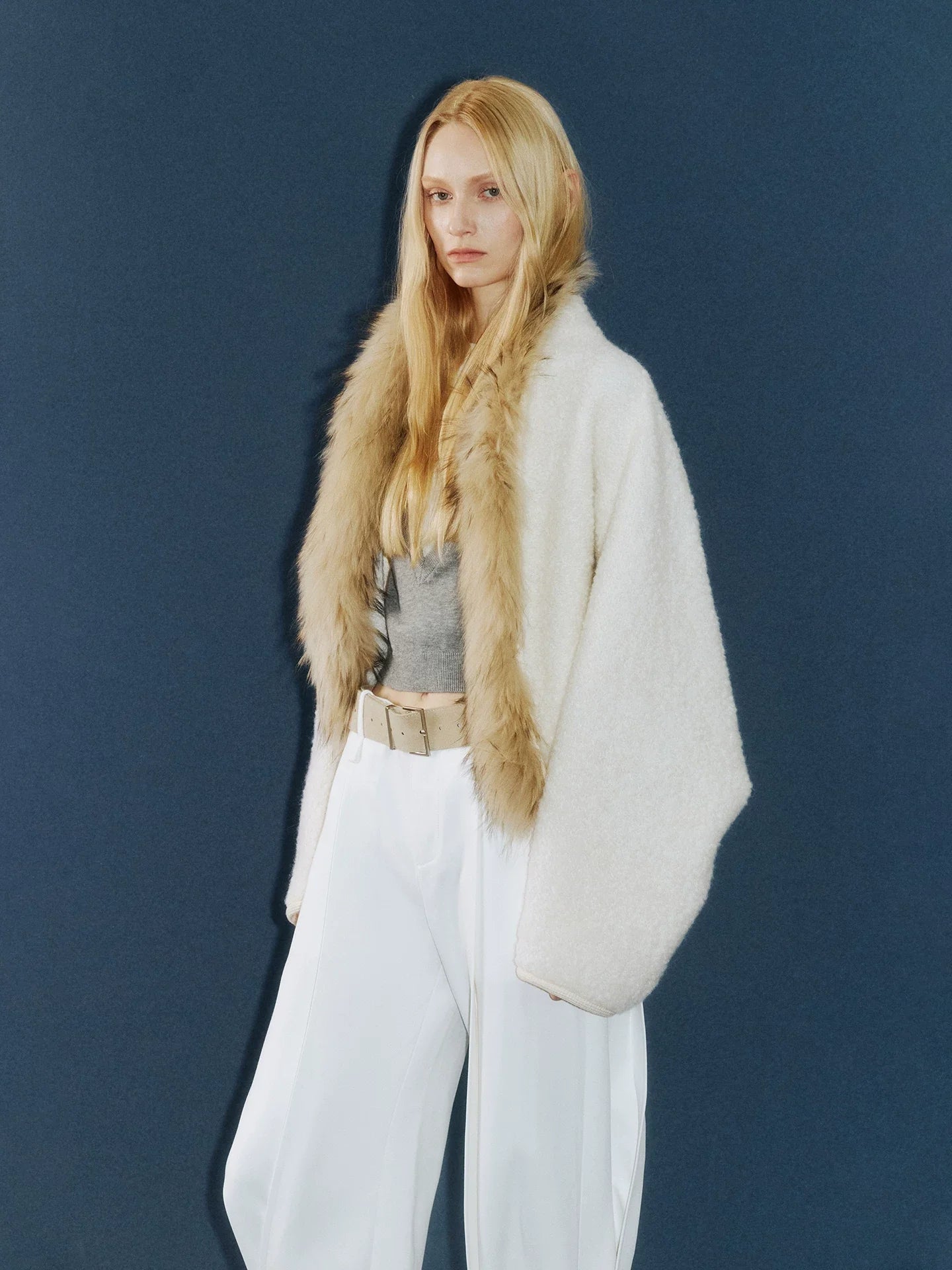 Cxqdy | Women’s Bat-Sleeve Woolen Loose-Fit Retro Cardigan Coat