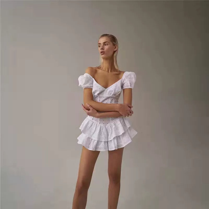 Cxqdy | Women’s Backless Tutu Mini Dress Slim Fit Party Dress