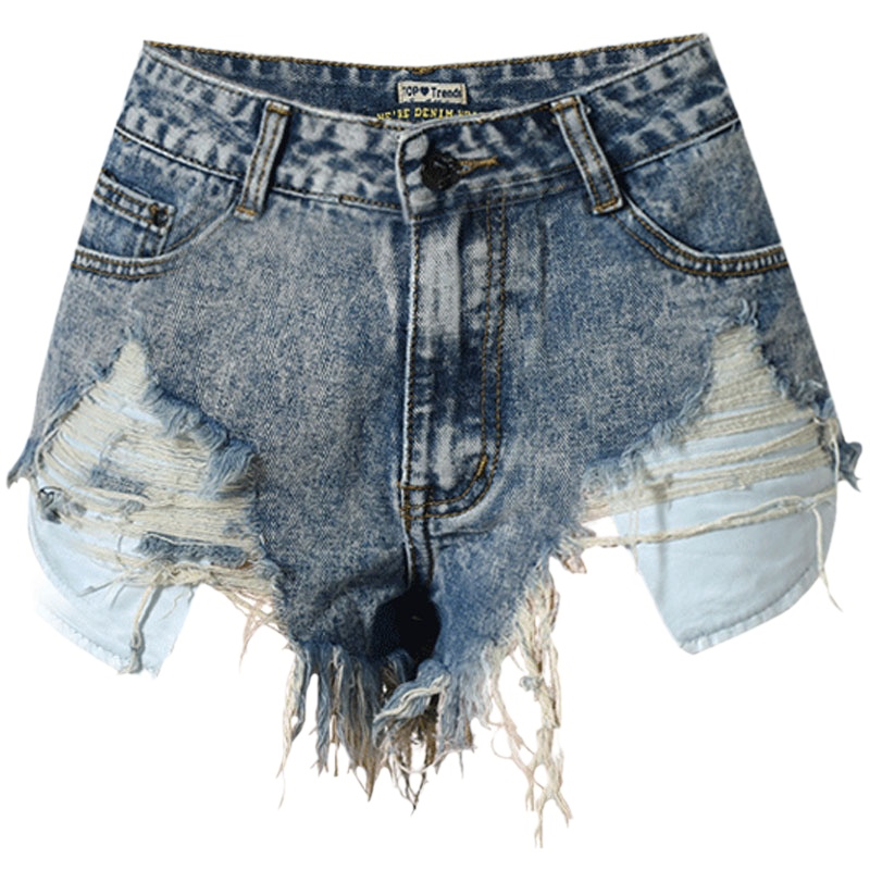 Cxqdy | High-Waisted Slimming Ripped Denim Shorts for Women – Fringed Raw Edge Hot Pants