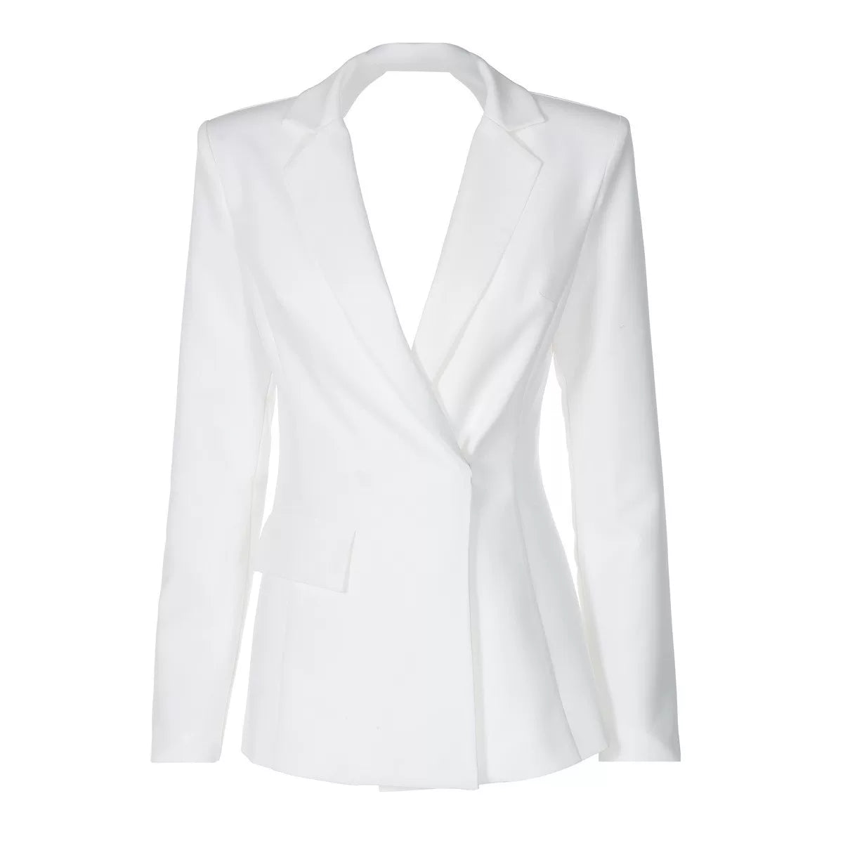 Cxqdy | Women’s Solid Color One-Button Long-Sleeved Suit Jacket with Backless Detail
