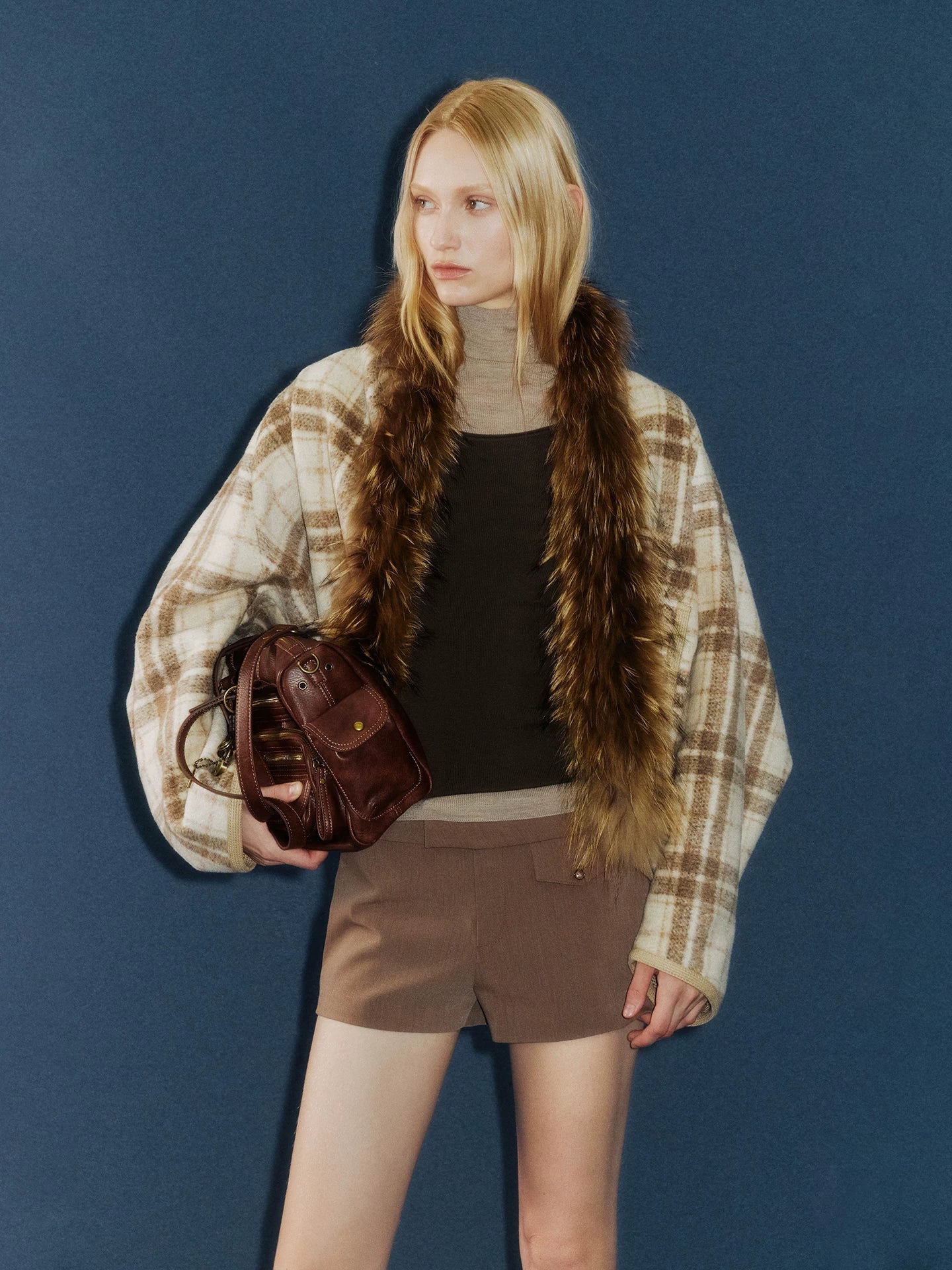 Cxqdy | Women’s Bat-Sleeve Woolen Loose-Fit Retro Cardigan Coat