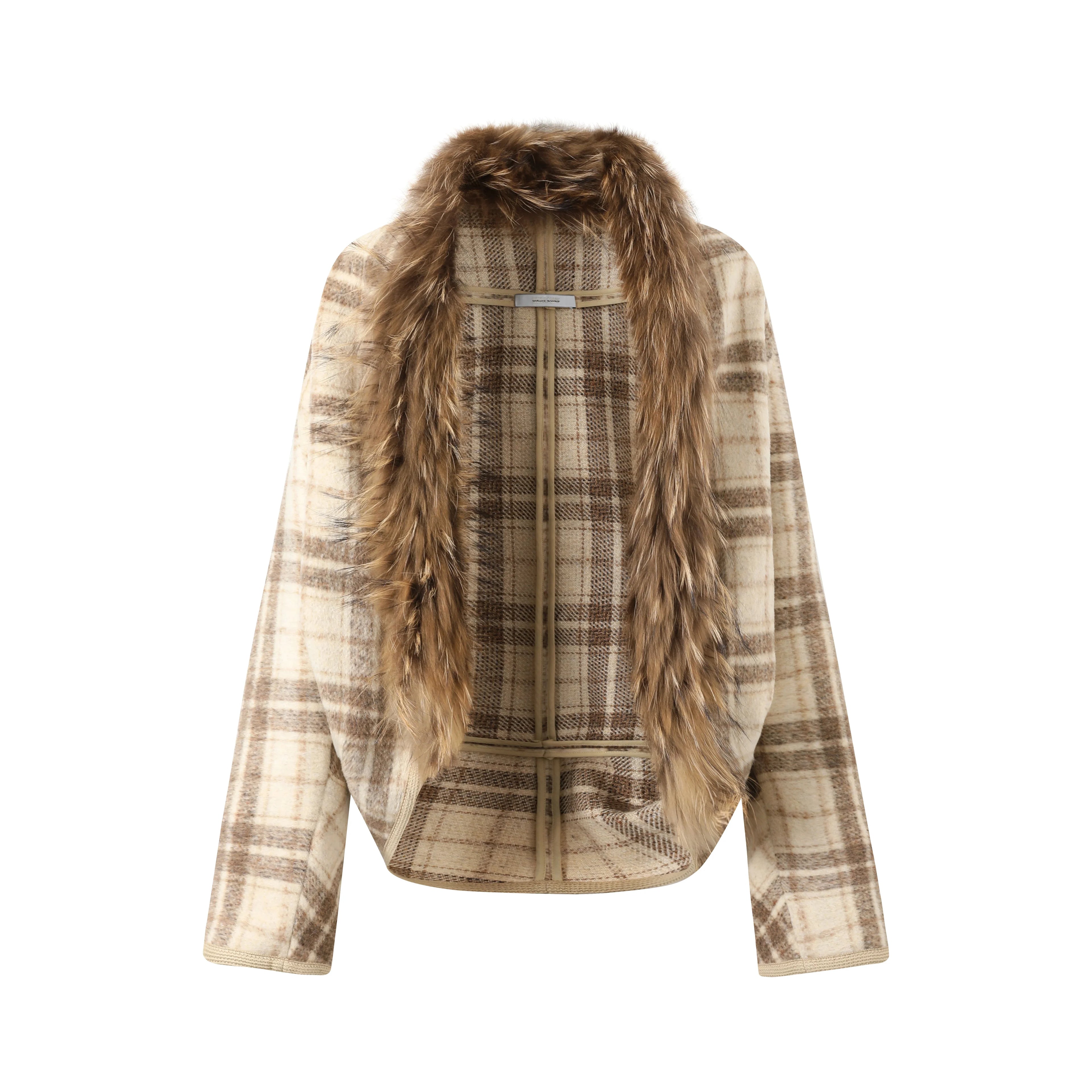 Cxqdy | Women’s Bat-Sleeve Woolen Loose-Fit Retro Cardigan Coat