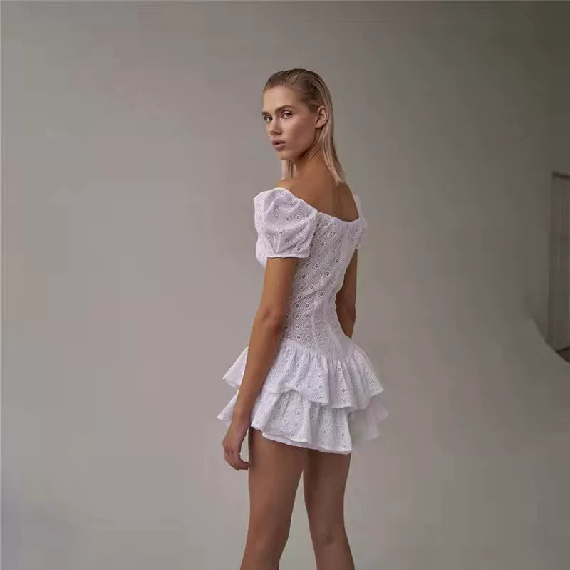 Cxqdy | Women’s Backless Tutu Mini Dress Slim Fit Party Dress