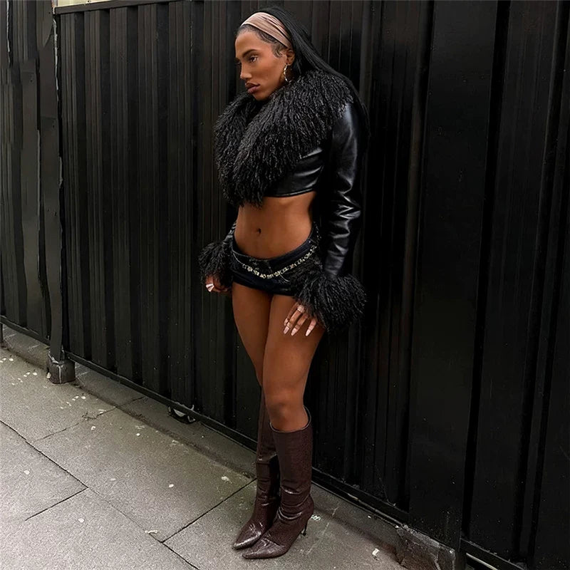 Cxqdy | Women’s Fur Collar Long-Sleeved Coat with Slim Fit for Street Style