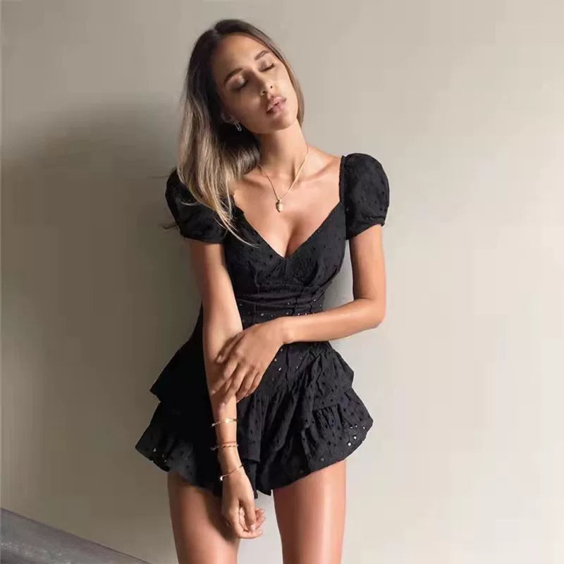 Cxqdy | Women’s Backless Tutu Mini Dress Slim Fit Party Dress