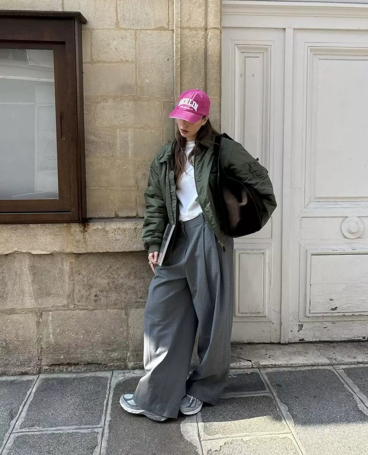 Cxqdy | Women’s Loose Fit MA1 Bomber Jacket for Autumn and Winter in Military Green