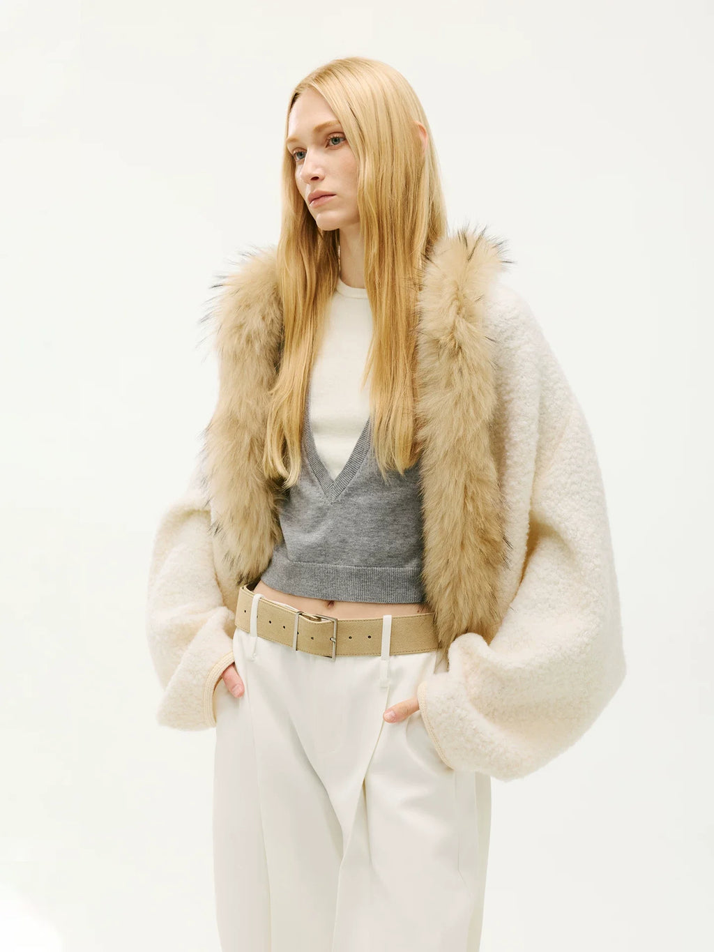 Cxqdy | Women’s Bat-Sleeve Woolen Loose-Fit Retro Cardigan Coat