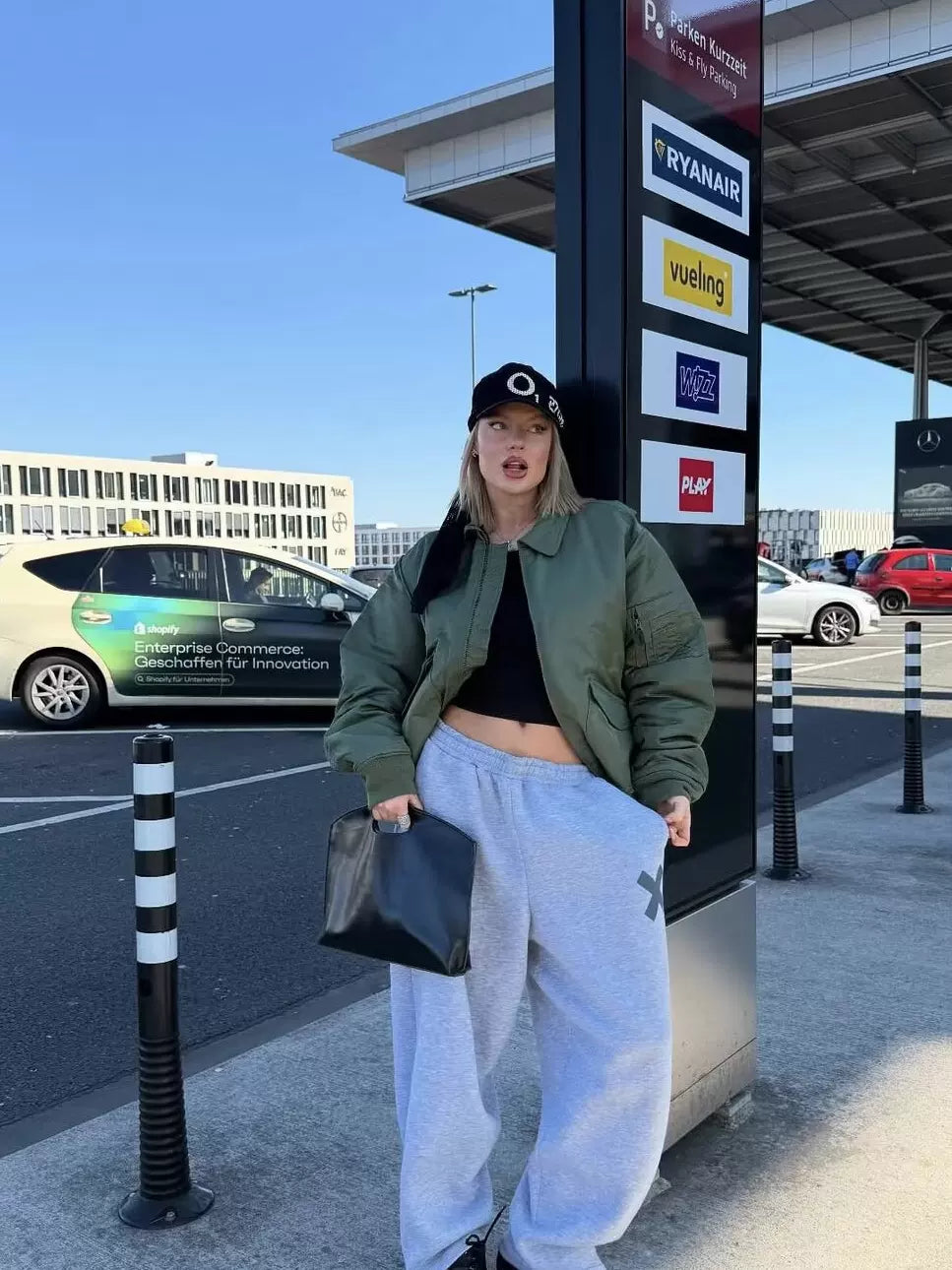 Cxqdy | Women’s Loose Fit MA1 Bomber Jacket for Autumn and Winter in Military Green